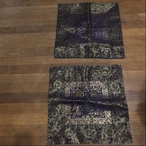 CROSS SOLD: Indian Silk Brocade Cushion Covers - Set of 2